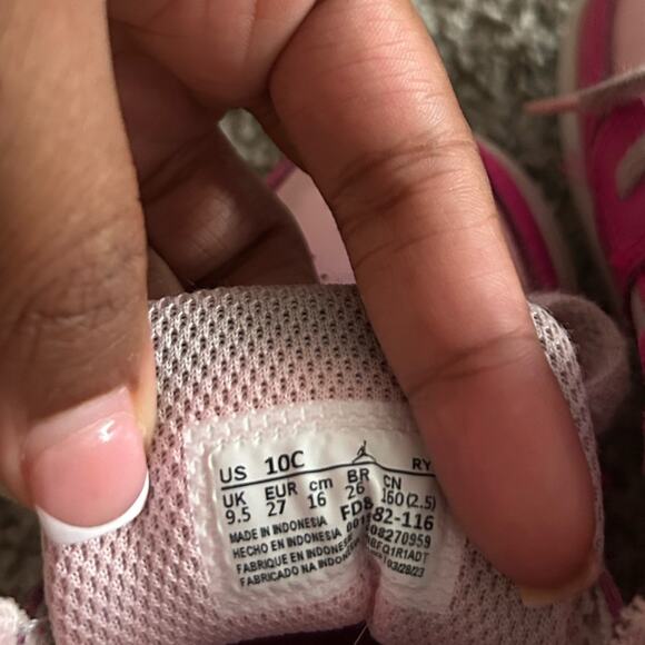 Nike Toddler Jordan 1 Mid White/Medium Soft Pink 'Fierce Pink' - Size 10c - Picture 4 of 7